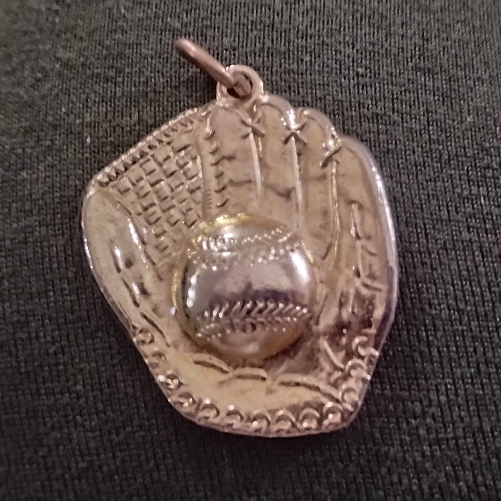 Gold Baseball Glove Pendant